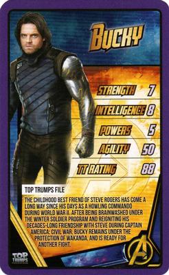 2018 Top Trumps Marvel Avengers Infinity War #NNO Bucky Front
