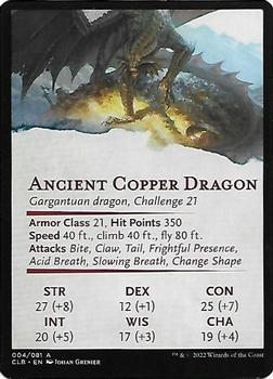 2022 Magic The Gathering Commander Legends: Battle for Baldur's Gate - Art Series Gold Signature #004 Ancient Copper Dragon Back