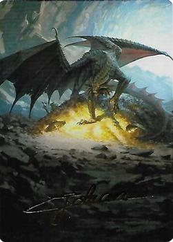 2022 Magic The Gathering Commander Legends: Battle for Baldur's Gate - Art Series Gold Signature #004 Ancient Copper Dragon Front