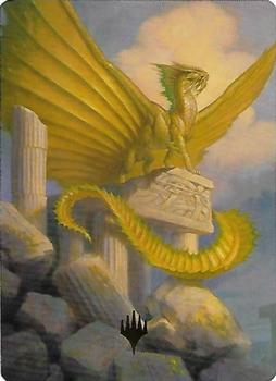 2022 Magic The Gathering Commander Legends: Battle for Baldur's Gate - Art Series Gold Signature #005 Ancient Gold Dragon Front