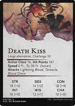 2022 Magic The Gathering Commander Legends: Battle for Baldur's Gate - Art Series Gold Signature #010 Death Kiss Back