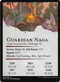 2022 Magic The Gathering Commander Legends: Battle for Baldur's Gate - Art Series Gold Signature #016 Guardian Naga Back