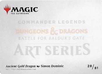 2022 Magic The Gathering Commander Legends: Battle for Baldur's Gate - Art Series Gold Signature #028 Ancient Gold Dragon Back