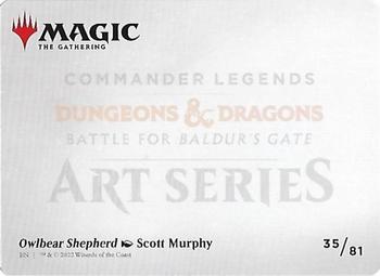 2022 Magic The Gathering Commander Legends: Battle for Baldur's Gate - Art Series Gold Signature #035 Owlbear Shepard Back