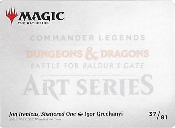 2022 Magic The Gathering Commander Legends: Battle for Baldur's Gate - Art Series Gold Signature #037 Jon Irenicus, Shattered One Back