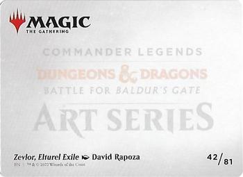 2022 Magic The Gathering Commander Legends: Battle for Baldur's Gate - Art Series Gold Signature #042 Zelvor,Elturel Exile Back