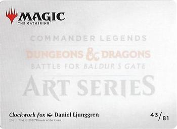 2022 Magic The Gathering Commander Legends: Battle for Baldur's Gate - Art Series Gold Signature #043 Clockwork Fox Back