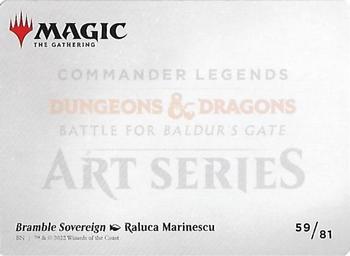 2022 Magic The Gathering Commander Legends: Battle for Baldur's Gate - Art Series Gold Signature #059 Bramble Sovereign Back