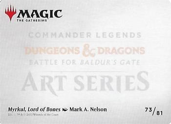 2022 Magic The Gathering Commander Legends: Battle for Baldur's Gate - Art Series Gold Signature #073 Myrkul, Lord Of Bones Back