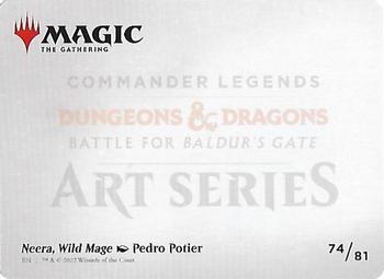 2022 Magic The Gathering Commander Legends: Battle for Baldur's Gate - Art Series Gold Signature #074 Neera, Wild Mage Back