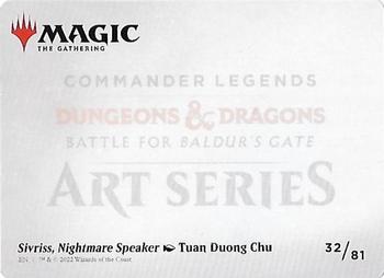 2022 Magic The Gathering Commander Legends: Battle for Baldur's Gate - Art Series #032 Sivriss, Nightmare Speaker Back