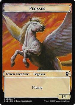 2022 Magic The Gathering Commander Legends: Battle for Baldur's Gate - Double Sided Tokens #003 / 017 Pegasus / Treasure Front