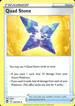 2022 Pokemon Sword & Shield Silver Tempest #163/195 Quad Stone Front