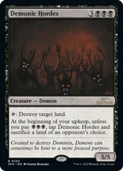 2022 Magic The Gathering 30th Anniversary Edition #0100 Demonic Hordes Front
