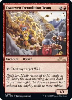 2022 Magic The Gathering 30th Anniversary Edition #0139 Dwarven Demolition Team Front