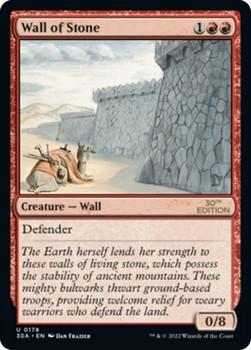 2022 Magic The Gathering 30th Anniversary Edition #0178 Wall of Stone Front