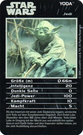 2004 Top Trumps Star Wars Episodes IV-VI (German) #NNO Yoda Front