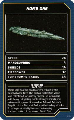 2022 Top Trumps Specials Star Wars Starships #NNO Home One Front