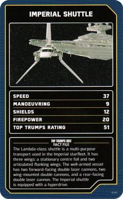 2022 Top Trumps Specials Star Wars Starships #NNO Imperial Shuttle Front