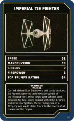 2022 Top Trumps Specials Star Wars Starships #NNO Imperial TIE Fighter Front
