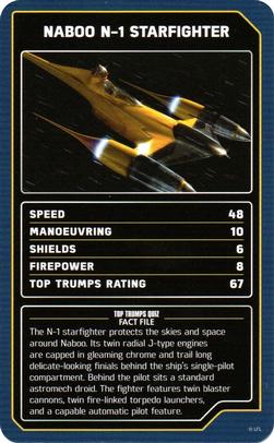 2022 Top Trumps Specials Star Wars Starships #NNO Naboo N-1 Starfighter Front