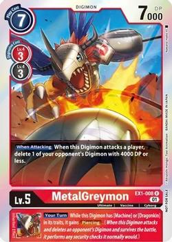 2022 Digimon Premium Deck Lucky Pack #EX1-008 MetalGreymon Front