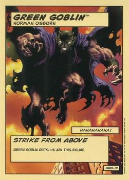 2006 Upper Deck Entertainment Marvel Legends Showdown Power Cards #GRG-01 Green Goblin (Strike from Above) Front