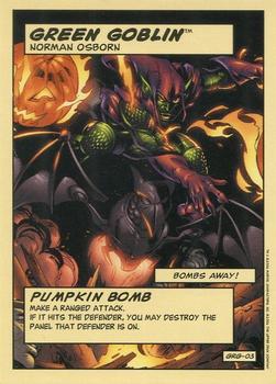2006 Upper Deck Entertainment Marvel Legends Showdown Power Cards #GRG-03 Green Goblin (Pumpkin Bomb) Front