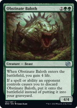2022 Magic The Gathering The Brothers' War #187 Obstinate Baloth Front