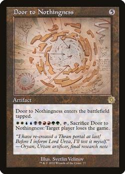 2022 Magic The Gathering The Brothers' War - Retro Frame Artifacts #77 Door to Nothingness Front