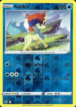 2022 Pokemon Sword & Shield Silver Tempest - Reverse Holo #046/195 Keldeo Front