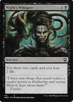 2022 Magic The Gathering Dominaria United Commander #115 Night's Whisper Front
