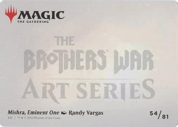 2022 Magic The Gathering The Brothers' War - Art Series Gold Stamped Signature #54 Mishra, Eminent One Back