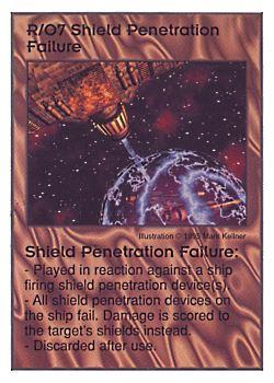 1996 Galactic Empires Advanced Technologes #R/O7 Shield Penetration Failure Front