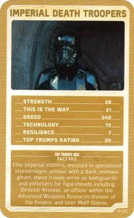 2021 Top Trumps Limited Editions Star Wars The Mandalorian #NNO Imperial Death Troopers Front