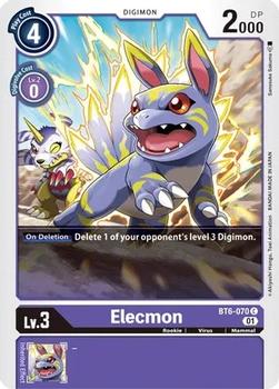 2021 Digimon Double Diamond #BT6-070 Elecmon Front