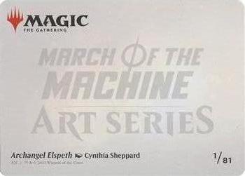 2023 Magic: The Gathering March of the Machine - Art Series Gold-Stamped Signature #1 Archangel Elspeth Back