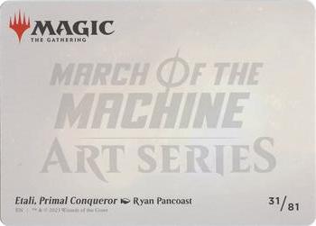 2023 Magic: The Gathering March of the Machine - Art Series Gold-Stamped Signature #31 Etali, Primal Conqueror Back