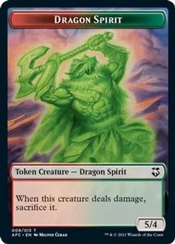 2021 Magic The Gathering Adventures in the Forgotten Realms Commander - Tokens #009/013 Dragon Spirit / The Monarch Front