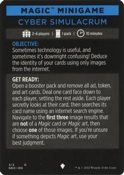 2022 Magic: The Gathering Kamigawa Neon Dynasty - Magic Minigame #3 Magic Minigame: Cyber Simulacrum Front
