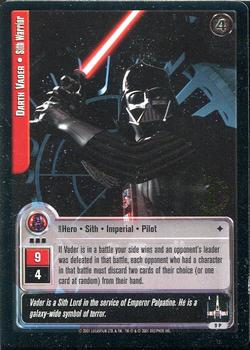 2001 Decipher Jedi Knights TCG: Premiere - Premium First Day of Printing #9PL Darth Vader Front