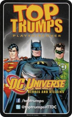 2012 Top Trumps DC Universe Heroes And Villains #NNO Hawkman Back
