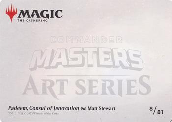 2023 Magic: The Gathering Commander Masters - Art Series Gold-Stamped #8/81 Padeem, Consul of Innovation Back