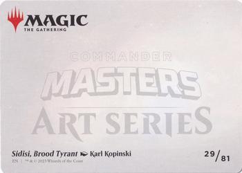2023 Magic: The Gathering Commander Masters - Art Series Gold-Stamped #29/81 Sidisi, Brood Tyrant Back