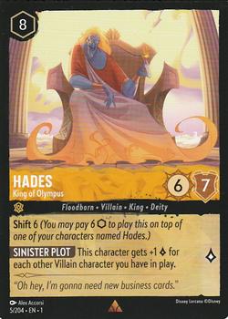 2023 Disney Lorcana TCG: The First Chapter #5/204 Hades - King of Olympus Front