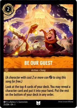 2023 Disney Lorcana TCG: The First Chapter #25/204 Be Our Guest Front