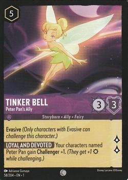 2023 Disney Lorcana TCG: The First Chapter #58/204 Tinker Bell - Peter Pan's Ally Front