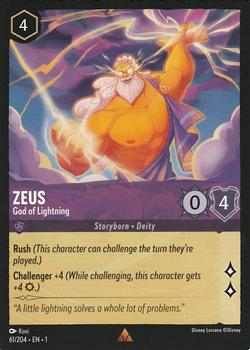 2023 Disney Lorcana TCG: The First Chapter #61/204 Zeus - God of Lightning Front