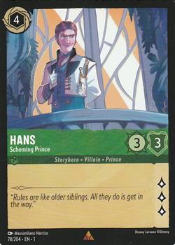2023 Disney Lorcana TCG: The First Chapter #78/204 Hans - Scheming Prince Front