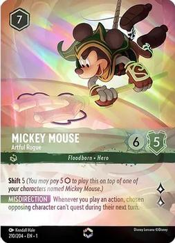 2023 Disney Lorcana TCG: The First Chapter #210/204 Mickey Mouse - Artful Rogue (Alternate Art) Front